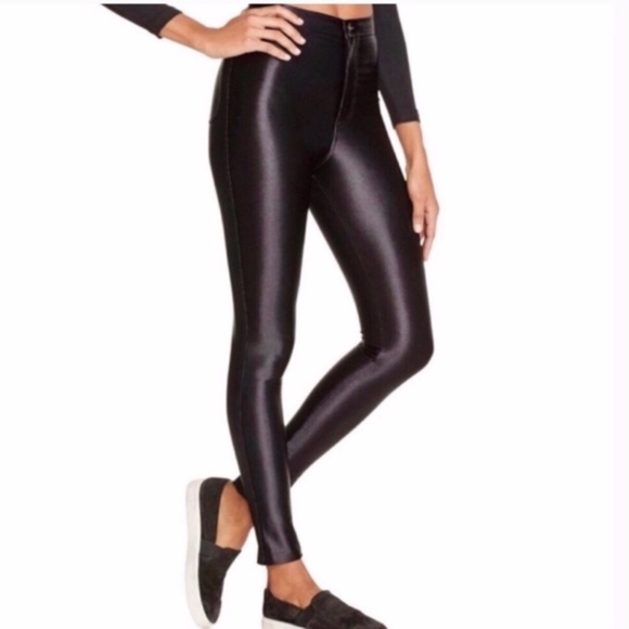 black high waisted disco leggings